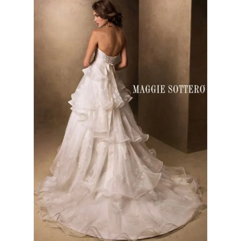 Maggie Sottero Chloe Wedding Dress Sweet Heart Ball Gown Lace Tulle Ivory 10 NWT - Picture 11 of 11